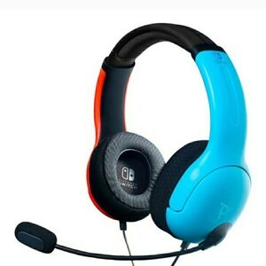 Nintendo Wired Gaming Headset in Cyan Blue and Red Accent